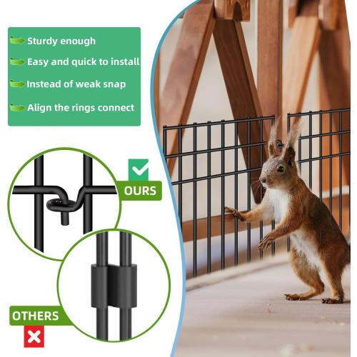 35 Panels Animal Barrier Fence, 13in(H) x 35.5ft(L) Dog Digging Fence Barrier, 1.2 in Gap Anti Dig Garden Edging Border, Rustproof Metal Ground Defense Border for Outdoor
