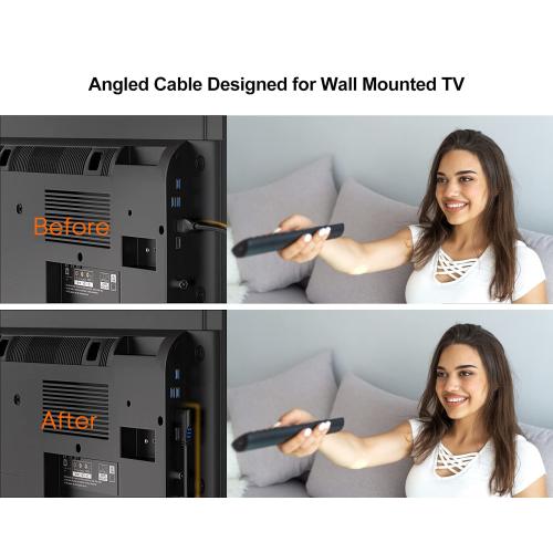 CableCreation 3ft 4K HDMI Cable - Right Angle 90 Degree, Male to Male Cable for Ultra HD 4K@60Hz, 3D Video - 2-Year Warranty