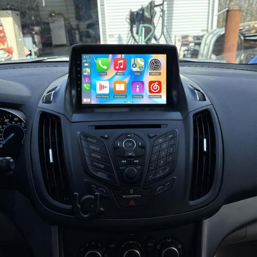 Car Radio Stereo Fit for Ford Escape 2013 2014 2015 2016 2017 2018 2019, 9 Touch Screen Car Radio Receiver with Carplay Android Auto w/WiFi GPS Navigation Bluetooth FM SWC Backup Camera - 2 32G
