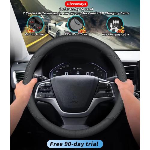 Custom-Fit for Acura Steering Wheel Cover, Premium Leather Car Steering Wheel Cover with Logo, Non-Slip, Breathable, for Acura Accessories (B-Style,for Acura)