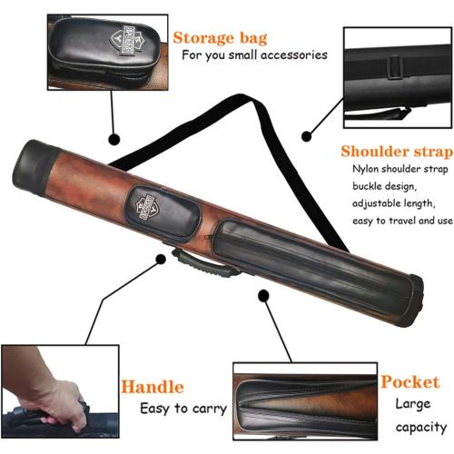 1 Hard cue case Oval Pool Cue Billiard Stick Carrying Case
