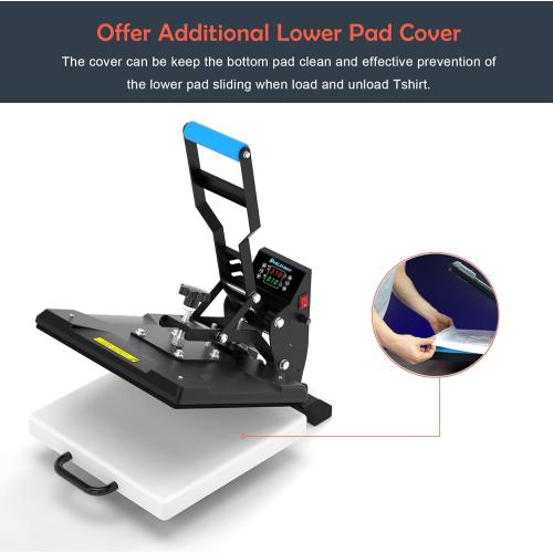 Delclynee 15 x 15 High Pressure Heat Press Machine for T Shirts, Industrial-Quality Digital Sublimation Printer for Heat Transfer Vinyl