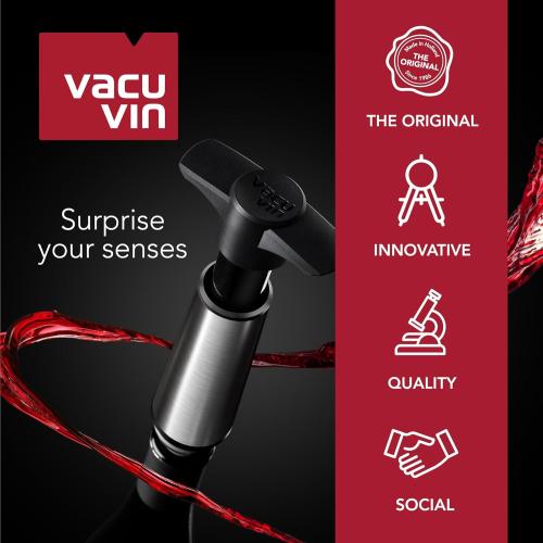 Vacu Vin Wine Saver Vacuum Stoppers – Set of 12 Multicolor – Airtight Seal to Keep Wine Fresh Up to a Week – Compatible with Vacu Vin Wine Saver Pump – Reusable & Dishwasher Safe