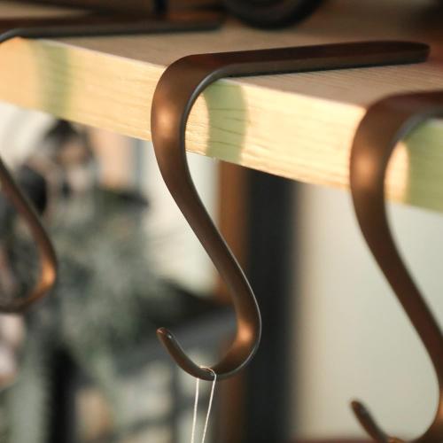 Christmas Stocking Holders Xmas Fireplace Hanger Hooks Set of 4(Rust Black)