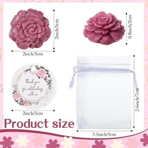 missing parts Demissle 24 Set Flower Mini Soaps for Guests Flower Soap Wedding Handmade Gift Favors Fancy Decorative with Thank You Tags for Wedding Bridal Guest Gift Party Favor(Rose)