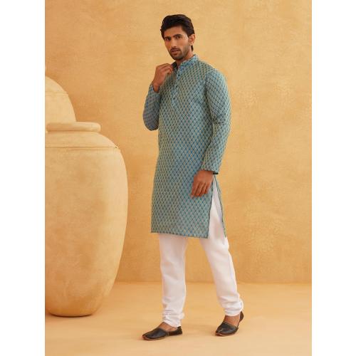 Sojanya XL (Since 1958 Men'S Jacquard Silk Self Design Only Kurta