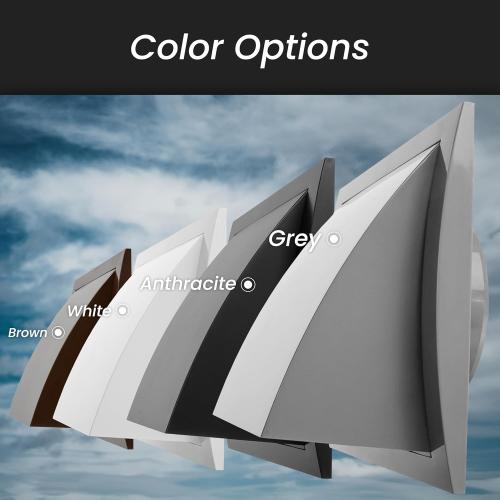 4 Inch Exhaust Hood Vent with Rain Cover, Black, Indoor and Outdoor, HVAC Exhaust Vent Duct Cover, 6 x 6 Exhaust Cap (4 Inch, Black)