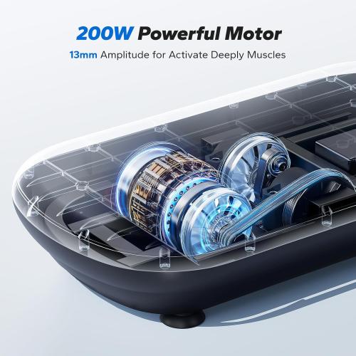 MERACH Vibration Plate Exercise Machine, Vibration Plate 440 Lbs Capacity, Bluetooth and Silicone Pedal, Stimulate Deep Fat, Vibration Plate for Lymphatic Drainage, Vibrating for Weight Loss