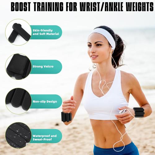 YOVKOK Ankle Weights, 1LB/ 2LB Each, Multiple Options | Wrist Leg Arm Weights for Women Men, Adjustable Silicone Weighted Bangles for Walking, Yoga, Pilates, Home Gym Workout