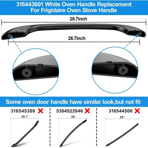 Upgraded 5304458312 Oven Door Handle for Frigidaire Oven Handle Replacement | Oven Door Handle 5304458312 Kenmore Electric Frigidaire 30”Stove Handle Replacement,Black Oven Range Handles With Screws