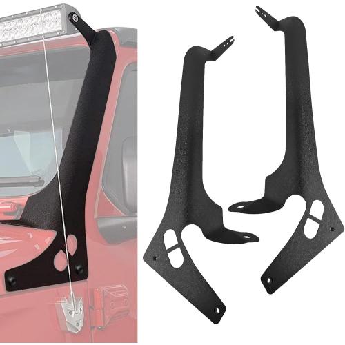 for JL 52 Inch Light Bar Mount Upper Windshield Frame Mounting Bracket Steel 52 Inch 300W Light Bar Mount Compatible with Jeep Wrangler JL & Gladiator JT 2018-2021, Black Powder Coated