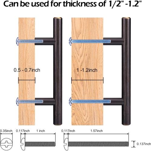 20 Pack Bronze Solid Cabinet Handles Drawer Pulls, 5.38-inch/136mm Length (3-inch Hole Center) Door Handle (1/2-inch Diameter) Kitchen Stainless Steel Cabinet Hardware Handle, Oil-Rubbed Bronze
