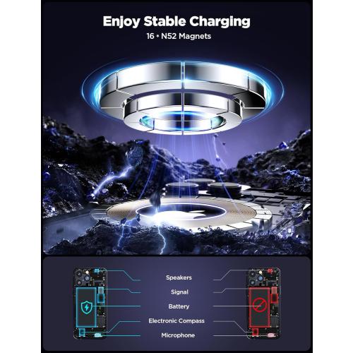 JOYROOM for MagSafe Car Mount Charger, 2025 Upgraded 15W Fast Charging Magnetic Wireless Car Charger Suitable for [Vent Dash Wall],for Magsafe Charger Car Phone Holder Mount for iPhone 16 Pro/15/14/13