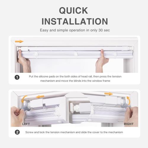 LazBlinds No Tools No Drill 1 Vinyl Mini Blinds, Cordless Blinds for Windows, Light Filtering Horizontal Window Blinds & Shades, 47 W x 48 H, White