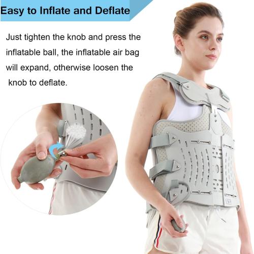 TLSO Inflatable Thoracolumbar Fixed Back Spinal Brace, Pain Relief and Straightener for Fractures Lightweight & Adjustable Back Brace for Kyphosis,Osteoporosis,Mild Scoliosis & Post Surgery Support,