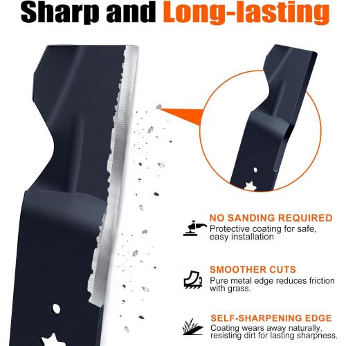 Hipa 2-Pack 138971 High Lift Mower Blades 5-Point Star Set for Craftsman LT1000 LT2000 42 inch Riding Mower, Husqvarna 42'' Deck Lawn Tractor Models Replace for 532138971 422719 42 Inch Blades