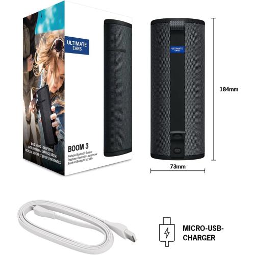 Ultimate Ears Boom 3 Wireless Bluetooth Speaker, Bold Sound   Deep Bass, Bluetooth, Magic Button, Waterproof, 15 Hours Battery, Range of 150 ft, Night Black