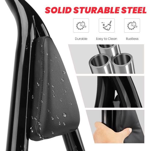 09-25 One-Piece Passenger Backetst Sissy Bar Fits Harley Street Glide Road Glide Electra Glide Road King Electra Models, Gloss black
