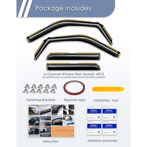 in-Channel Window Visors Rain Guards for Ford F150 2021-2026 SuperCrew | Goholy,PC,Extra Durable,in-Channel,Window Vent,Wind Shades,Side Window Visors,Vent Visor, Window Deflectors,Truck Accessories