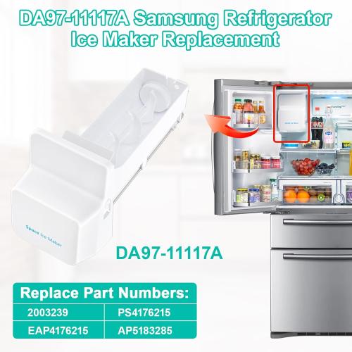 Upgraded DA97-11117A Refrigerator Ice Bin Replacement Compatible with Samsung Refrigerator Ice Maker Tray & Auger Assembly RF4287HARS,RFG296HDB, RFG297AARS,RFG298HDRS Ice Bucket Replacement Parts
