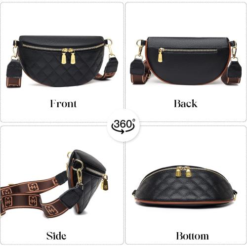 Eslcorri Small Crossbody Sling Bag for Women Trendy - Fanny Packs Leather Chest Belt Bum Bag Anti Theft Purse for Travel