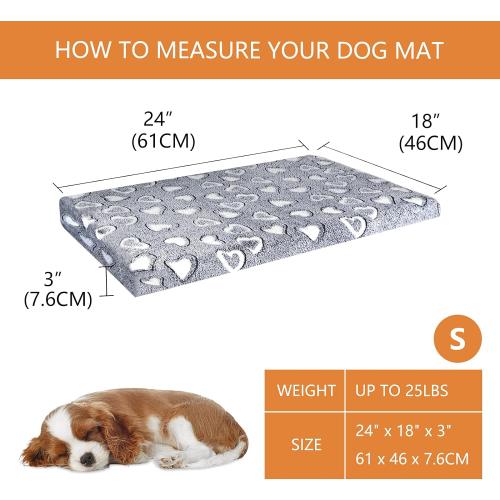 VANKEAN Reversible Cool and Warm Dog Bed Mat for Crates - Stylish Pad With Waterproof Inner Linings and Removable Machine Washable Cover, Firm Support for Small to XX-Large Dogs, Grey