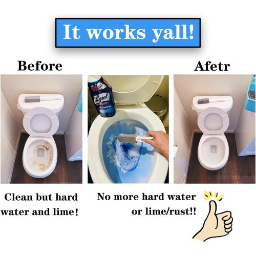 2 Pack Pumice Stone for Toilet Cleaning, Extra Long Handle for Removing Bowl Ring, Pool, Bathroom, Toilet Brush