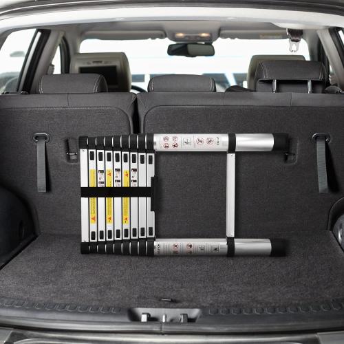 (8.5Ft/2.6M) Telescoping Ladders，EN131Standards Multi-Purpose Folding Aluminum Extension Ladder