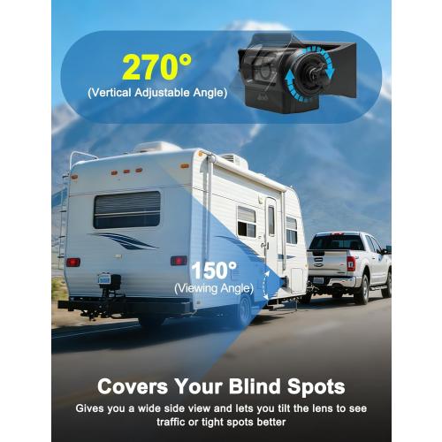 EWAY Strong Magnetic Wireless Backup Camera for iPhone Android, WiFi Hitch Camera Rechargeable Battery for Hitch Gooseneck Travel Boat Horse Trailer Truck Camper RV Front Rear View Reverse Back up