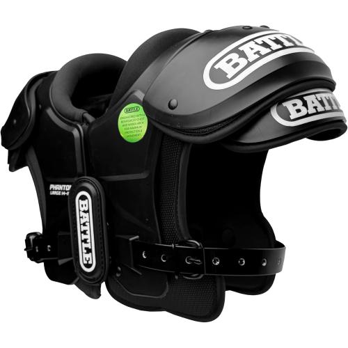 Battle Sports Phantom Football Shoulder Pads, Youth Size, Lightweight Design with Impact Protection