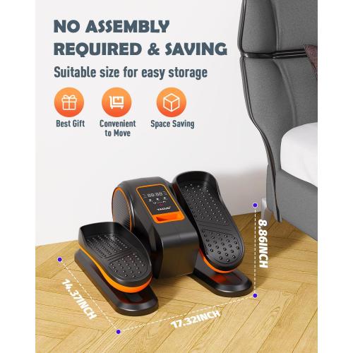 Yagud Under Desk Machine, Electric Elliptical Leg Exerciser for Senior, 13 Adjustable Speeds Quiet and Portable Seated Pedal Exerciser for Training with Remote Control