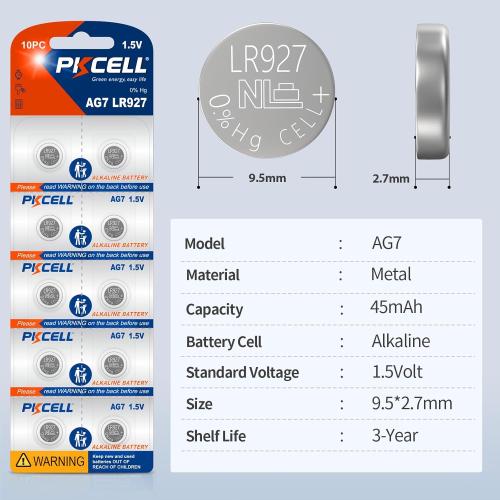 PKCELL 3 10-Pack SR927SW 395 Watch Battery 1.5V LR927 Batteries AG7 Button Cell Batteries