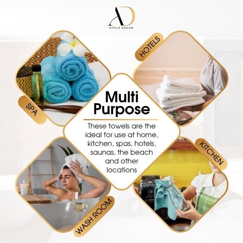 Ample Decor 100% Cotton Hand Towel for Kitchen Set of 2 Mint Green, Absorbent Premium Quality, Oeko TEX Certified, for Bathroom, Hotel, Spa, Gym, Kitchen - 18 X 28 Inch - Mulaayam Collection