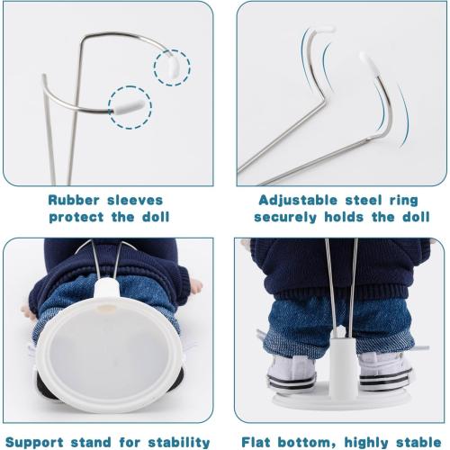 12 Pack Doll Stand Holder Compatible with 6.8 Inch Dolls, Not Include Dolls
