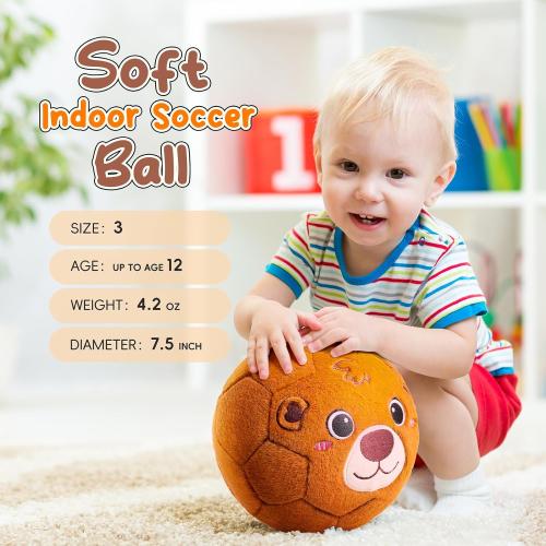 VangeBow Silent Indoor Soccer Ball for Toddlers Soft Plush Toy