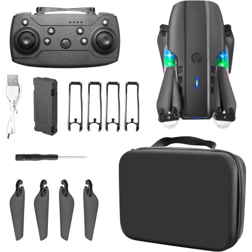 ikaufen E99 Drone Single camera,No Screen Control Camera for Adults RC Drone With 480P Dual Camera WiFi FPV Foldable Quadcopter Aircraft  1 Battery (E99 No Screen Control Black)