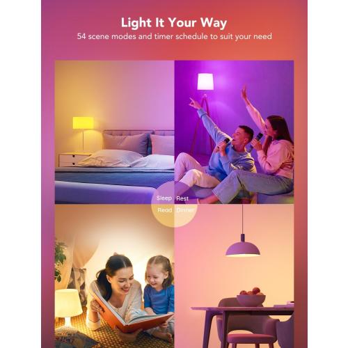 Govee Smart Light Bulbs, 1200 Lumens Dimmable BR30 Bulbs, RGBWW Color Changing Light Bulbs, WiFi & Bluetooth LED Bulbs, 16 Million Colors, Music Sync, Compatible with Alexa, Google Assistant, 6 Pack