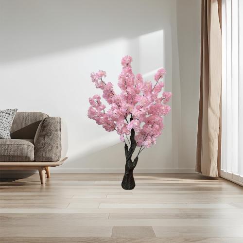 Artificial Cherry Blossom Tree, 4.3FT Pink Faux Cherry Blossom Tree for Home, Wedding & Party Decoration, Indoor & Outdoor