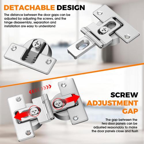 Bifold Door Hinges-Soft Close,180° Folding Concealed Hinge for Cabinets