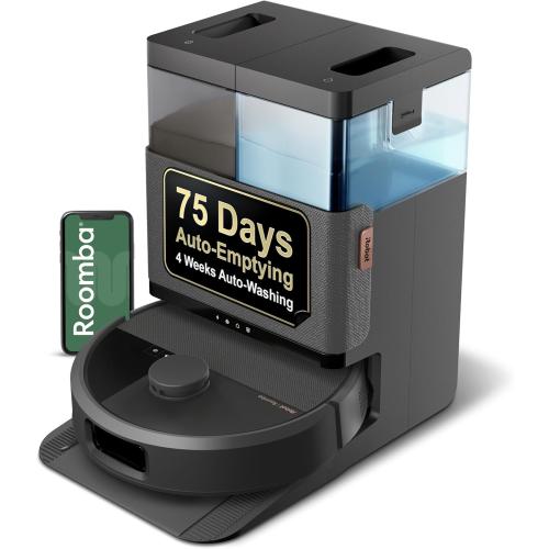 iRobot Roomba Plus 505 Combo Robot Vacuum & Mop with AutoWash Dock - Extending Spinning Mop Pads, Self-Empties, Pad Wash & Heated Drying, Self-cleaning, Recognizes & Avoids Obstacles, LiDAR Navigation