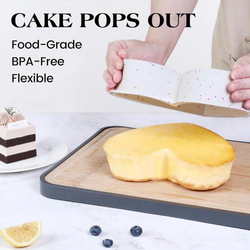 3 Pcs Silicone Heart Shaped Cake Pans 10 Inch 8 Inch 6 Inch Mini Small Large Heart Cake Pan Set Nonstick Silicone Heart Molds for Baking (Cream)