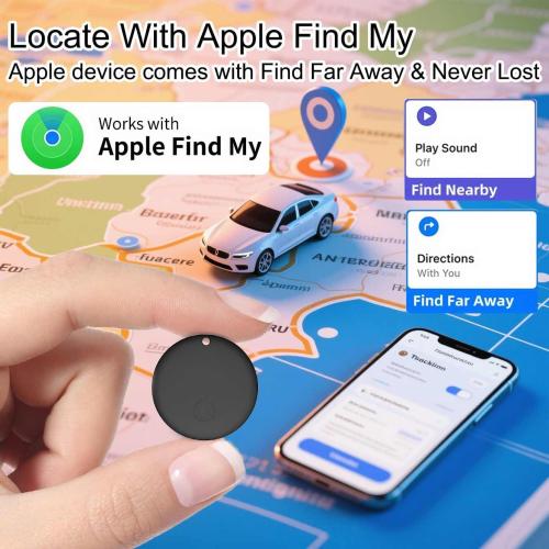 Mini GPS Tracker for Vehicles Compatible with Find My (iOS Only), 4 Pack