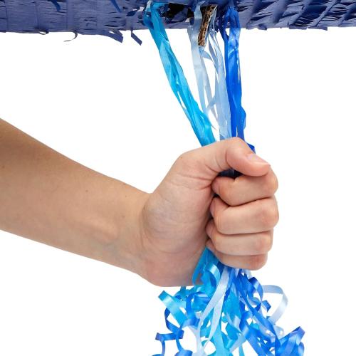 BLUE PANDA 6 Pinata Pull-String - Ombre Blue 16.5 x 11.3 x 3 In - Number 6 Pinata for Birthday Decorations & Party Decoration