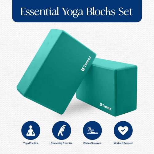 Tumaz Non-Slip Yoga Blocks，High-Density EVA Foam 2 Pack for Yoga & Pilates