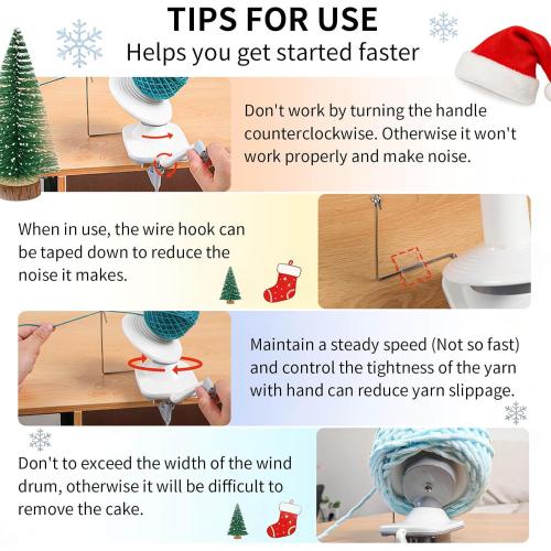 SPEENSUN Yarn Winder, Yarn Spinner, 3.5 OZ Easy-to-Install and Efficiently Yarn Ball Winder with Lower Noise, Yarn Winder Manual for Crochet and Knitting Enthusiast for Yarns Below Size 5