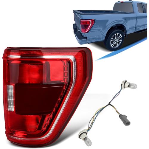 Tail Lights with Bulbs and Harnesses Compatible With 2021 2022 2023 Ford F150 XLT Tremor Halogen W/Blind Spot Rear Light (Right Passenger Side) OEM:ML3Z-13404-C