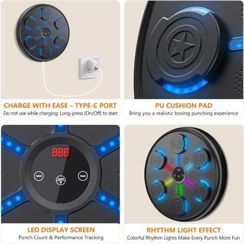 jiaao Music Boxing Machine, Boxing Music Workout Machine for Adults Kids