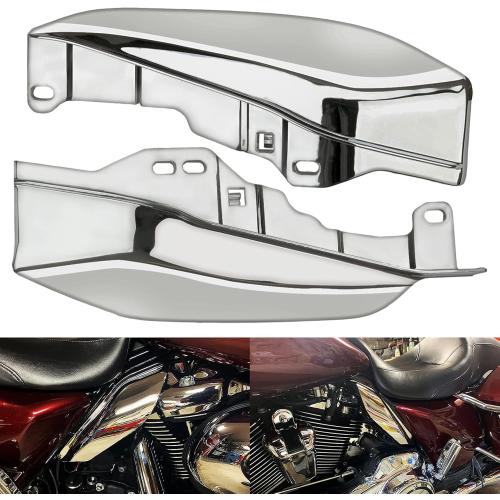 2 pack Mid Frame Air Deflectors Heat Shield Trim Covers Chrome Compatible with Harley Touring Street Glide Road King Electra Glide CVO 2009-2024