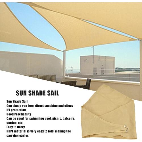 Sun Shade Sail, HDPE Triangle Canopy UV Protection for Swimming Pool, Picnic, Balcony, Garden, Playground, Park