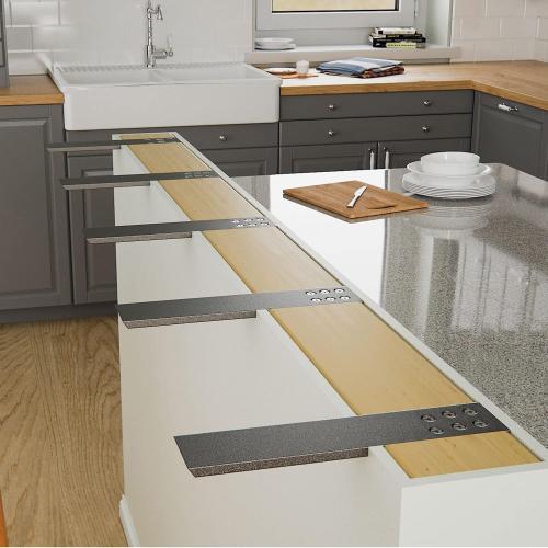 Countertop Support Bracket 3 Pack 18 Lx 2.5 W Hidden White Knee Wall Support Countertop Bracket 3/8 Thick Heavy Duty for Quartz/Granite/Wood/Concret Countertops Screws Included